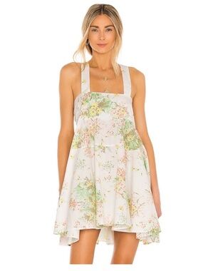 Free People Let The Sunshine In Mini Dress Floral Coquette Cottagecore Sz S